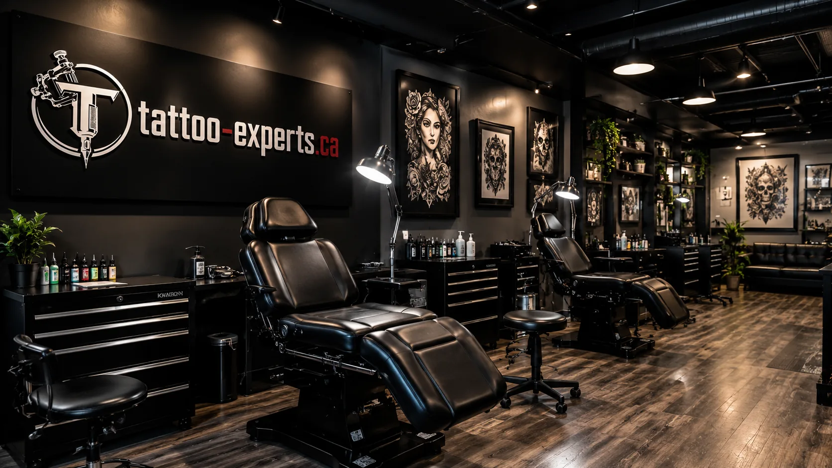Intérieur d'un studio de tatouage